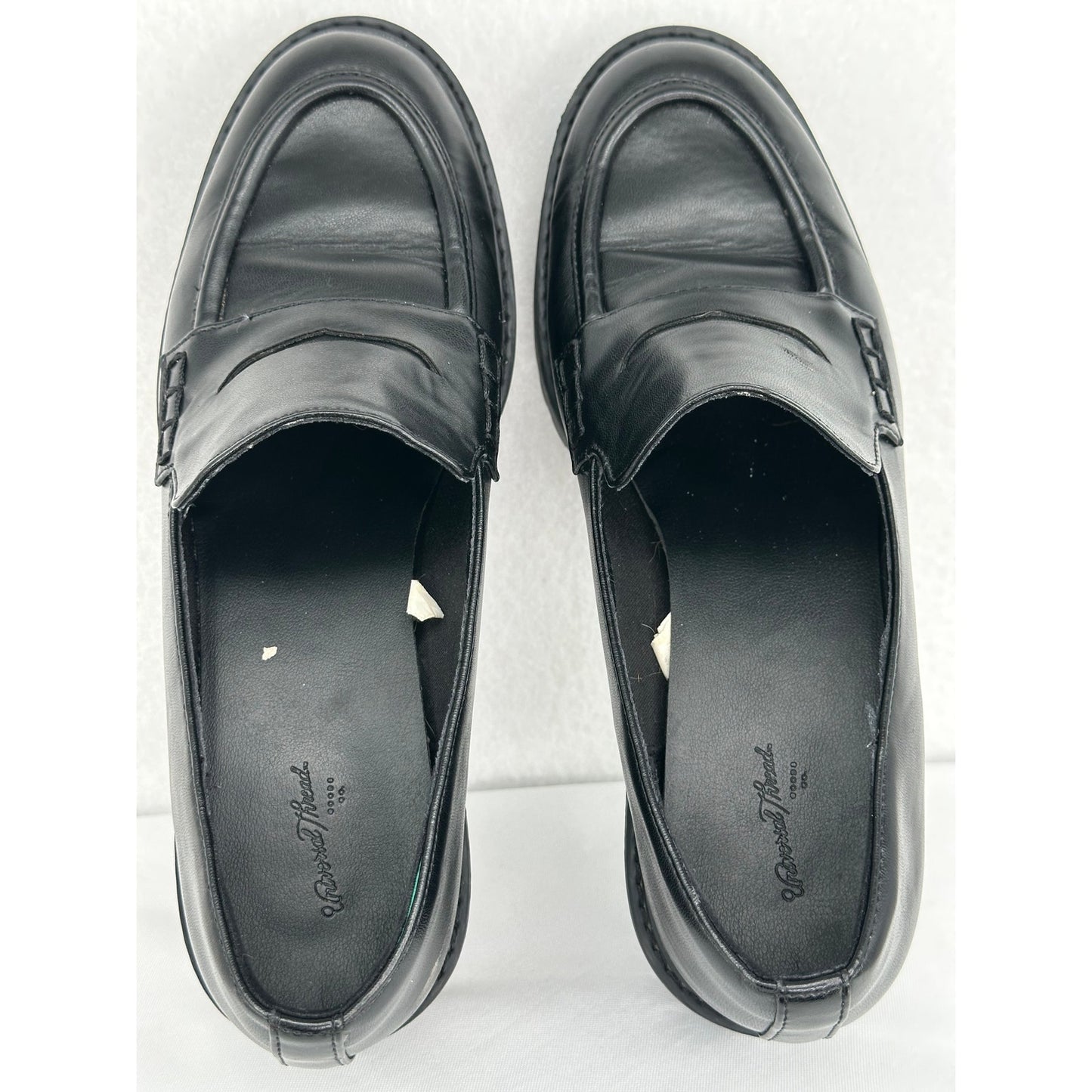 Universal Threads Black/ Maisy Memory Foam Chunky Heel Penny Loafers 9 1/2