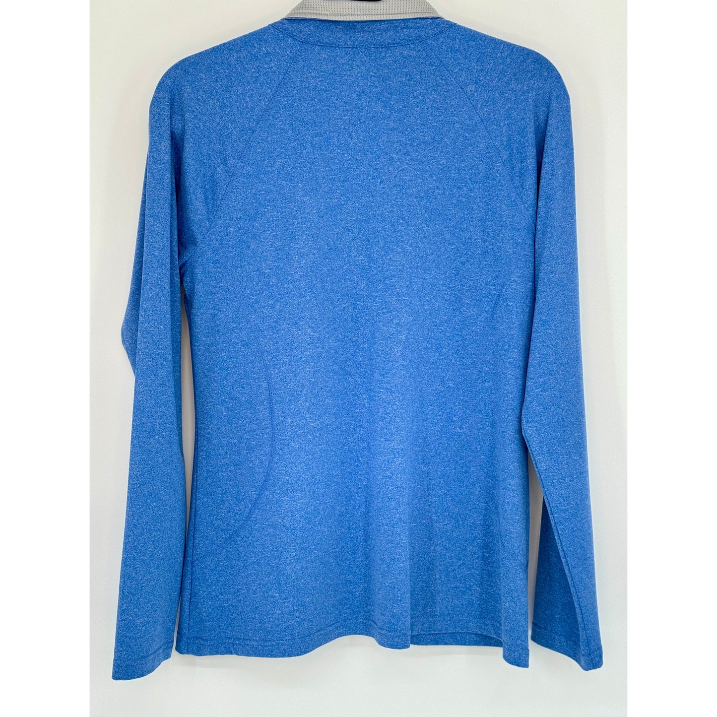 Danskin NOW Semi Fitted Half Zip Long Sleeve Athletic Top Blue size L/G (12/14)