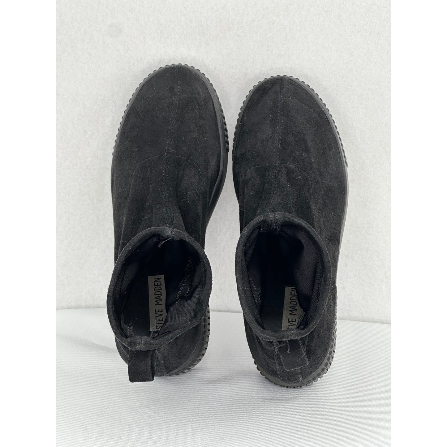 Steve Madden Freshly Wedge Sock Bootie Black Size 8 Punk Goth Suede