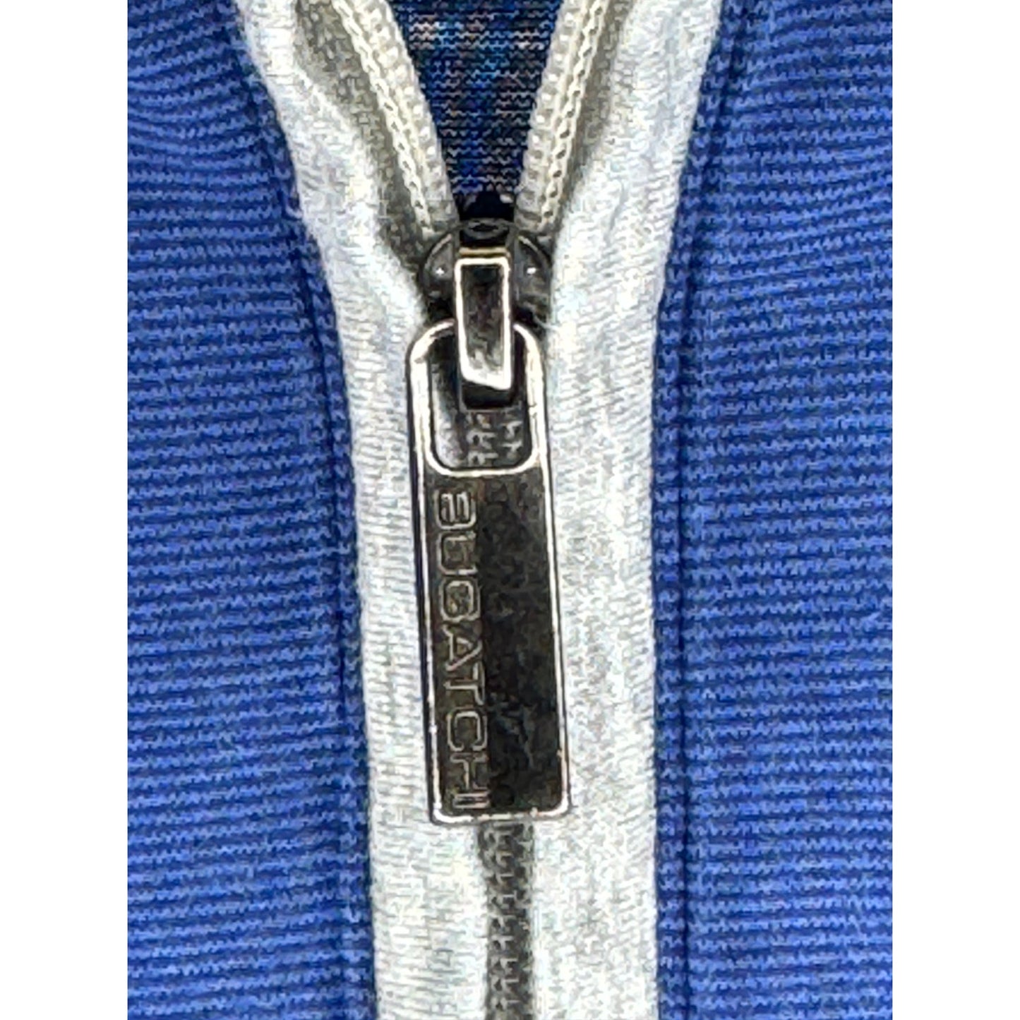 Bugatchi Blue Gray Half Zip Knit Polo Shirt Size L