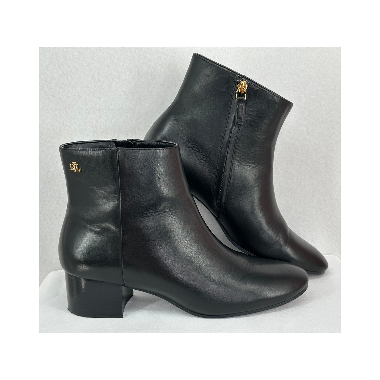 Lauren Ralph Lauren Welford II Booties Black Leather Classic Old Money 10B