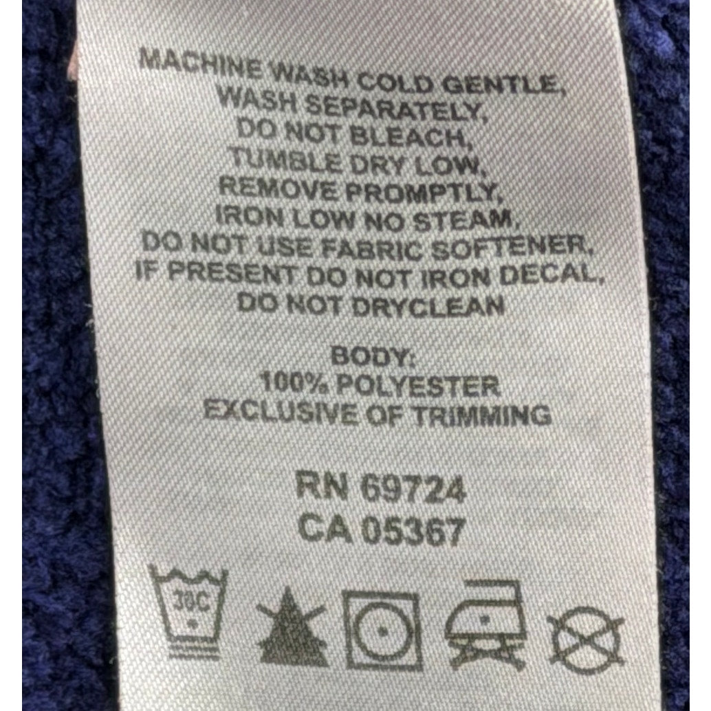 Columbia Blue Pullover Sweater Turtleneck Soft Fleece Lined Button Hoodie S