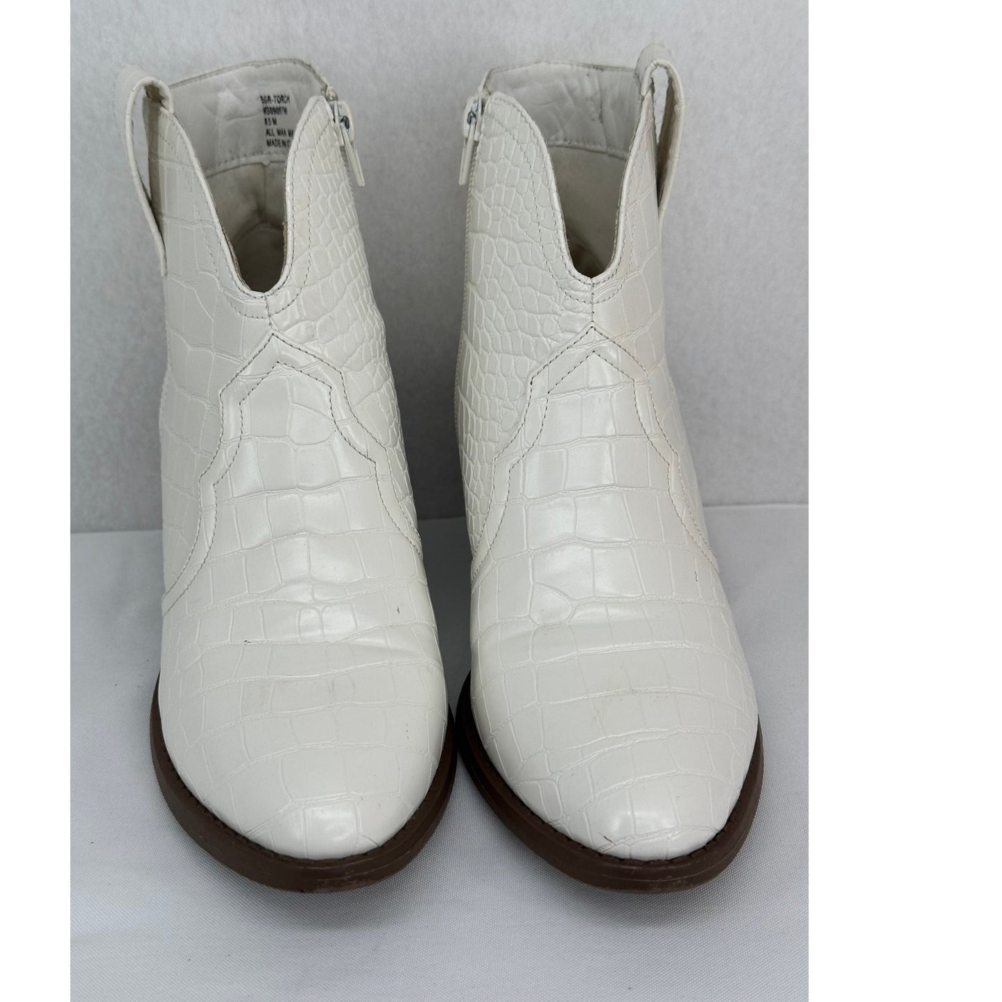 Sugar Torch Western Booties Crocodile Pattern Boots Wedding Concert 8.5M