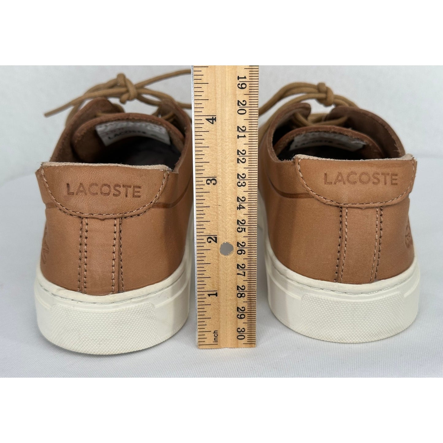 Lacoste L.12.12 118 Unlined Camel Brown Leather Casual Sneakers 7