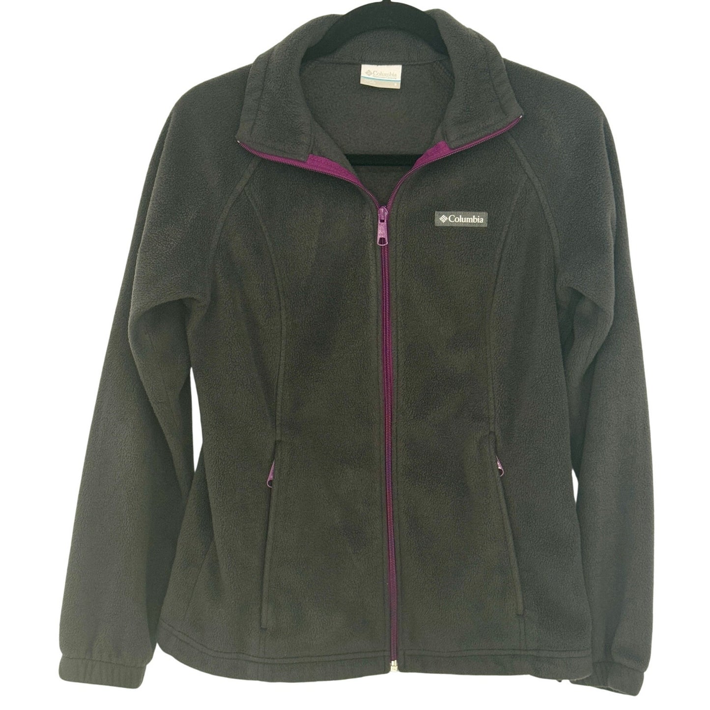 Columbia Womens Benton Springs Full Zip Fleece Jacket Dark Gray / Purple S