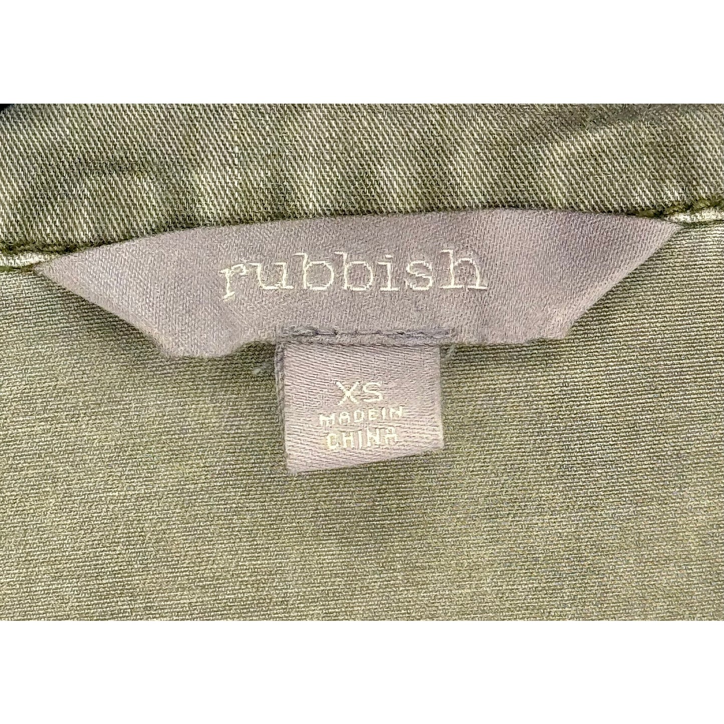 Rubbish - Green Military Style Jacket size XS