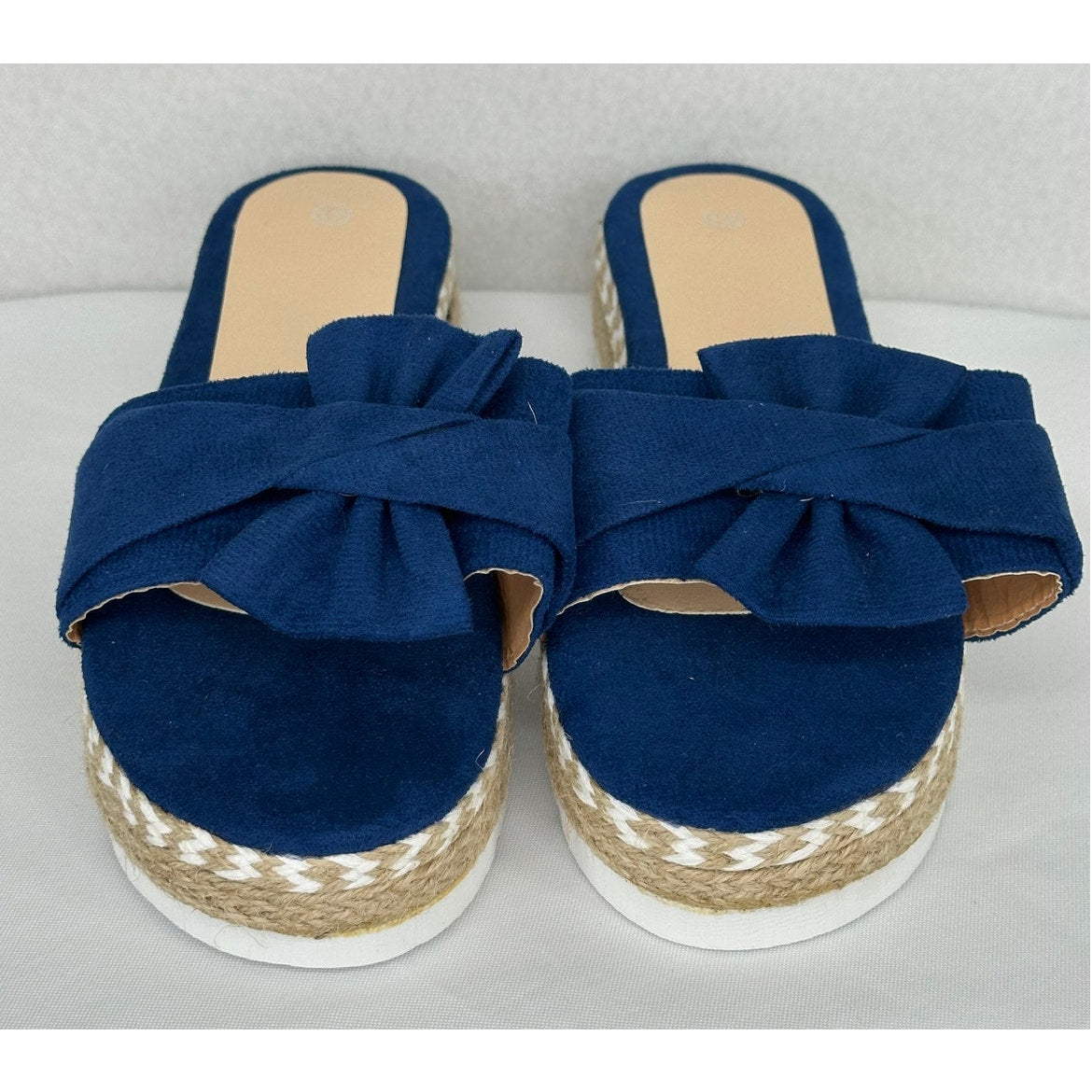 Blue Espadrille Slide Sandals NWOT Size 41 US Size 9
