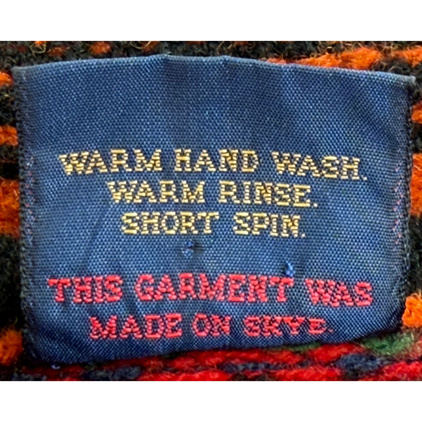 Over The Rainbow Orange Black Cardigan Sweater Made in Scotland S/M
