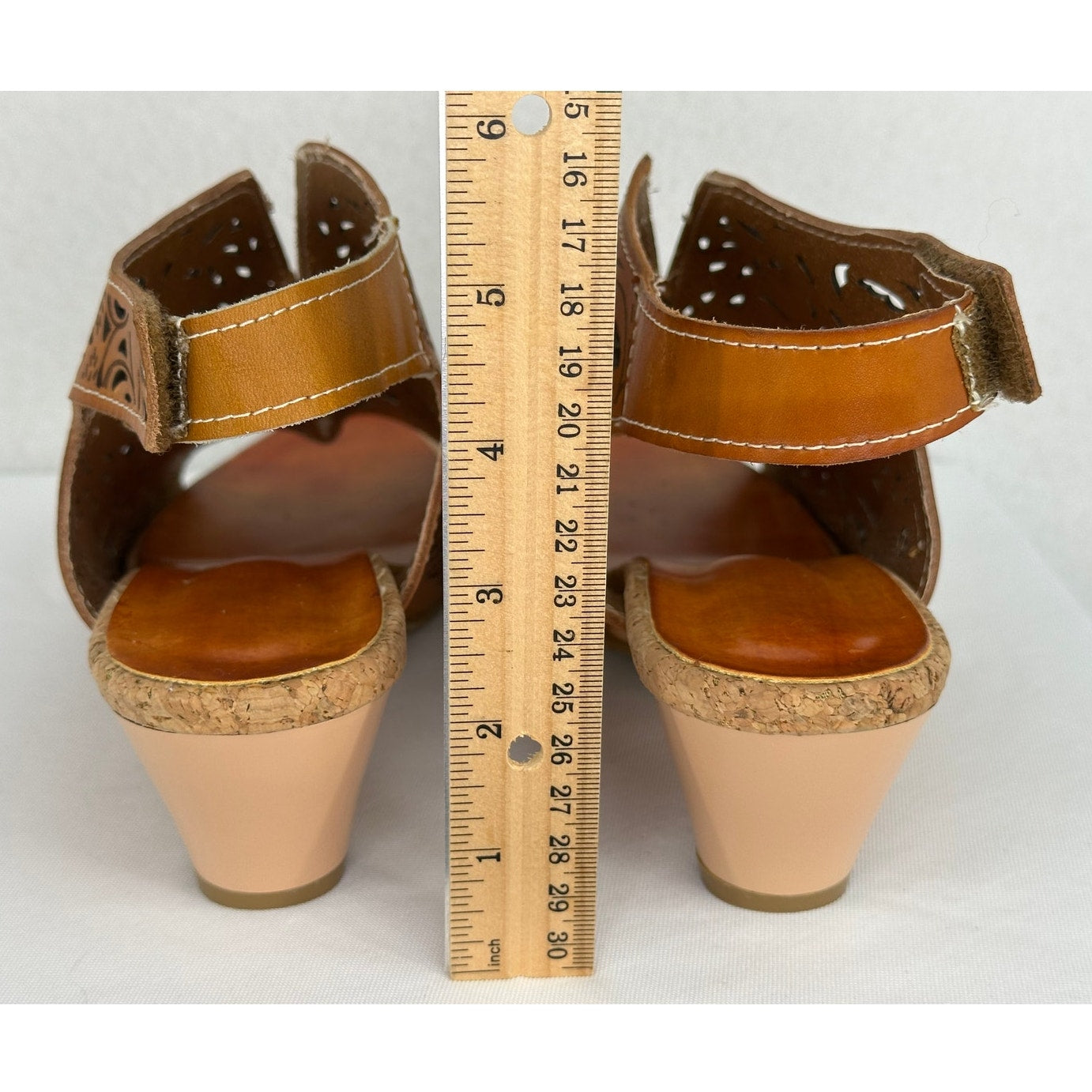 Brown Leather Cut Out Wedge Sandals 40 (9)