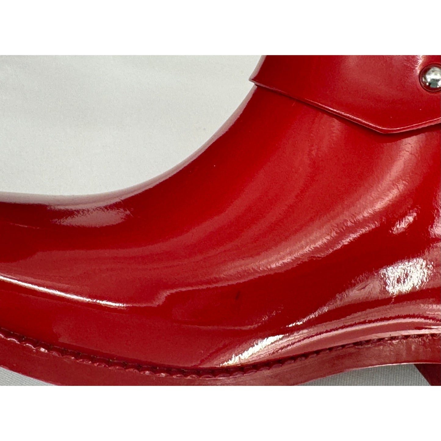 Michael Kors Fulton Harness Rain Boots Red Cabin City Fall Spring Chic Size 6