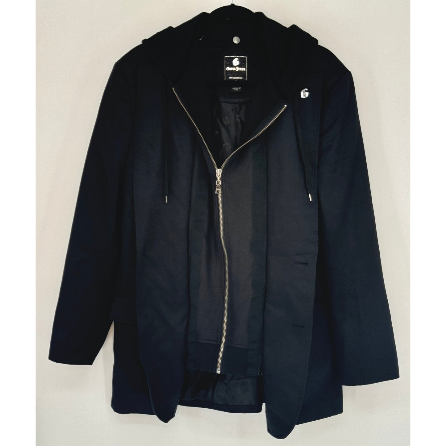 Guess Jeans Hooded Zip and Button Coat Blazer size XL