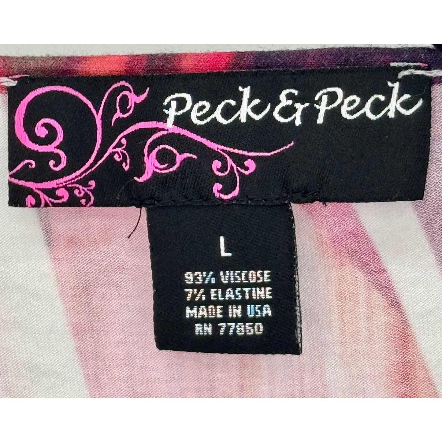 Peck & Peck Women Abstract Design Tropical Print 3/4 Sleeve Size L