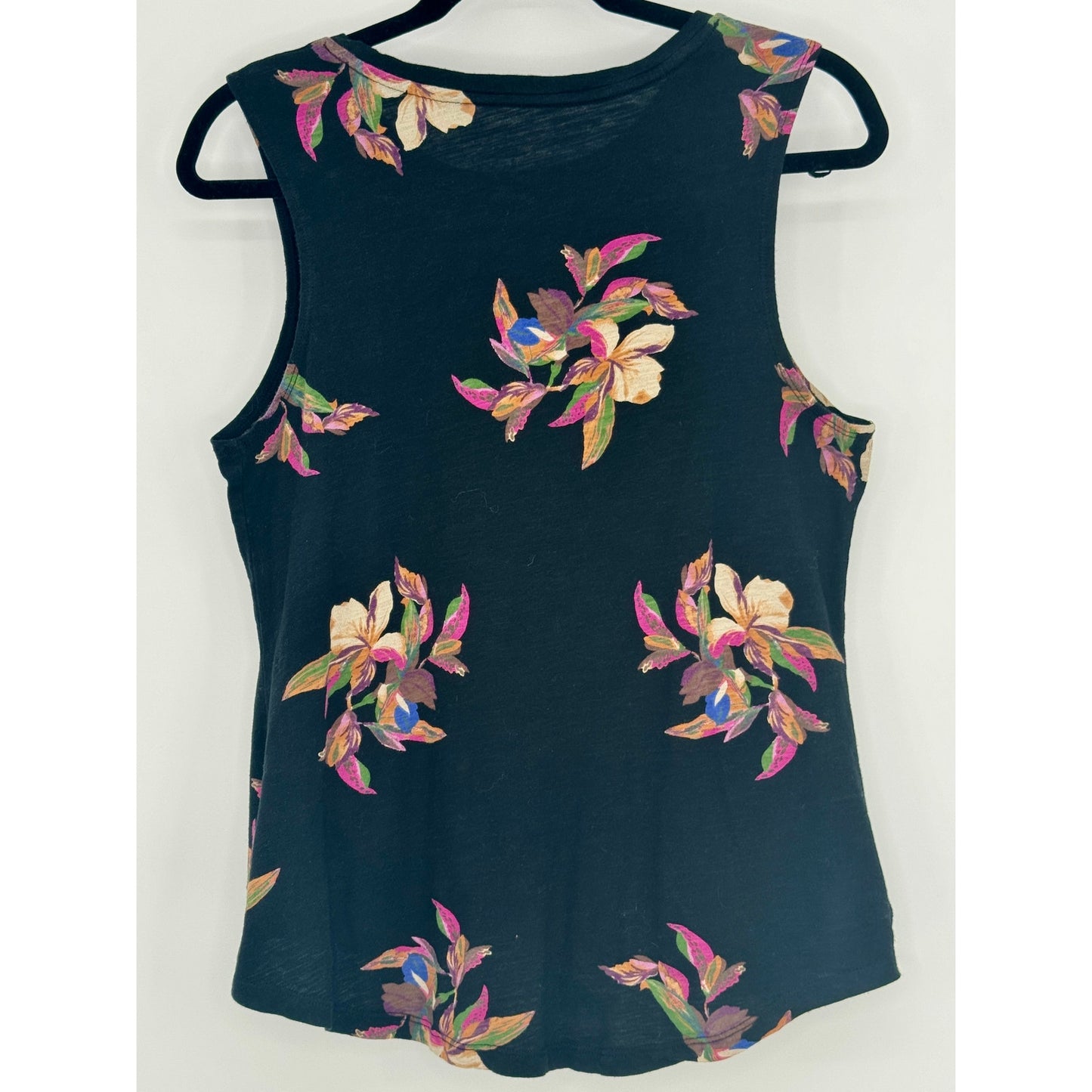 A New Day Floral Top Gathered Hem Womens M Sleeveless Summer/Spring Vacation