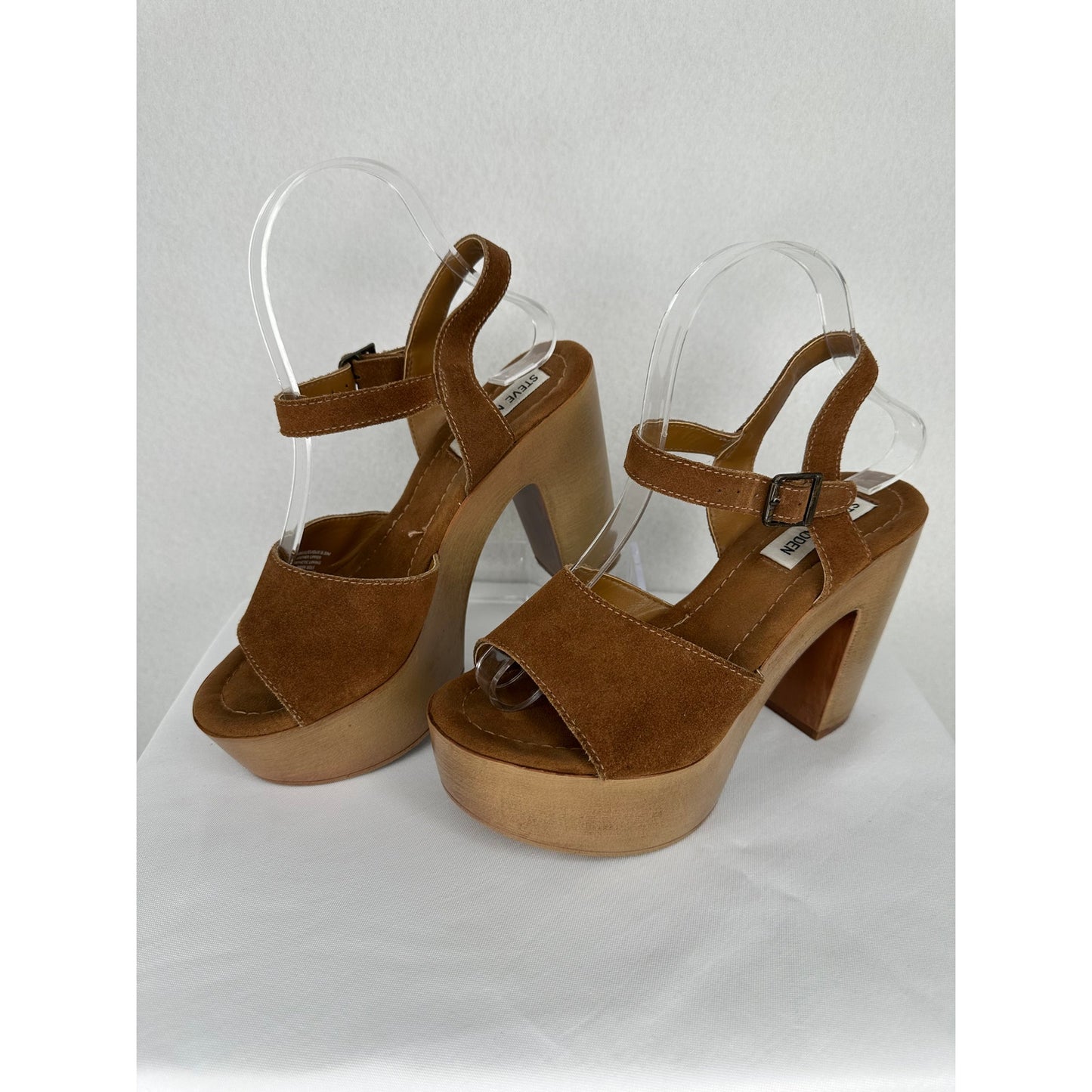 Steve Madden Clique Chestnut Platform Heel Sandals Size 8.5M