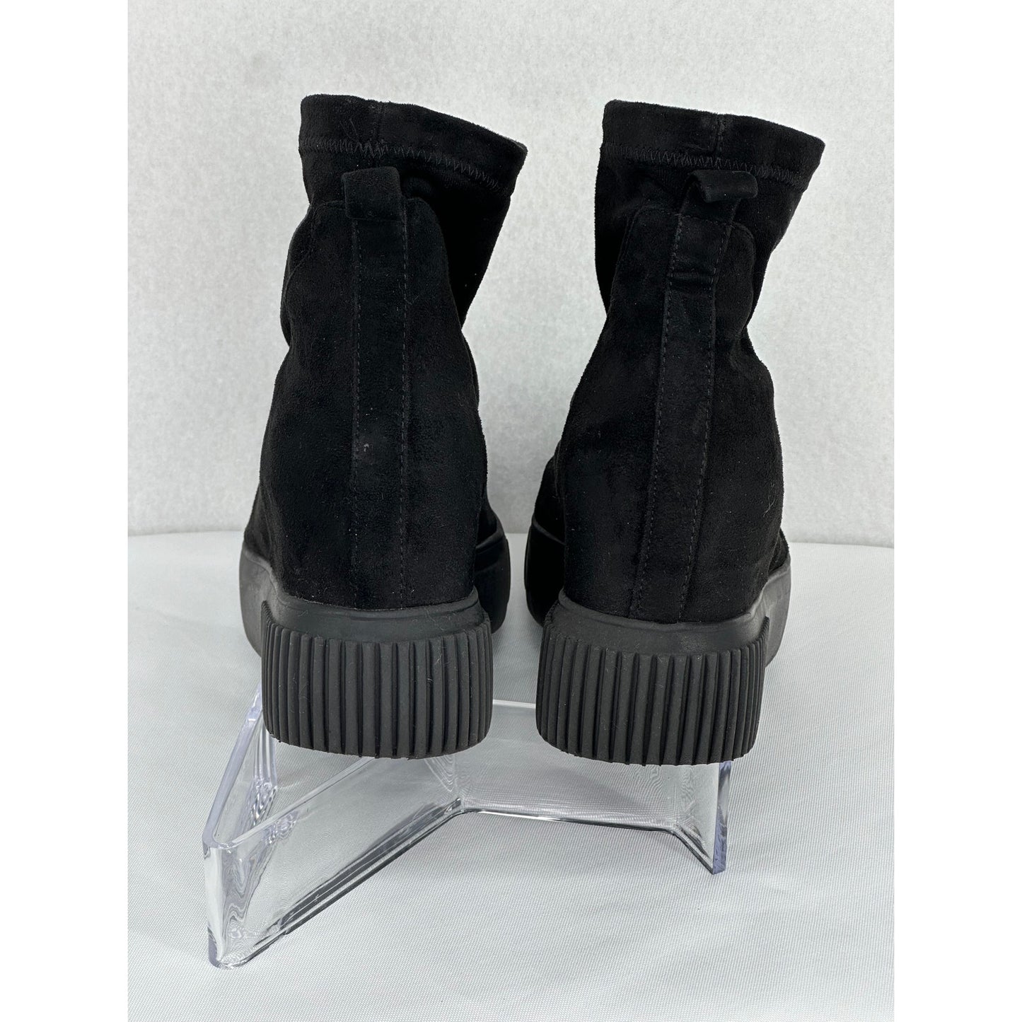 Steve Madden Freshly Wedge Sock Bootie Black Size 8 Punk Goth Suede