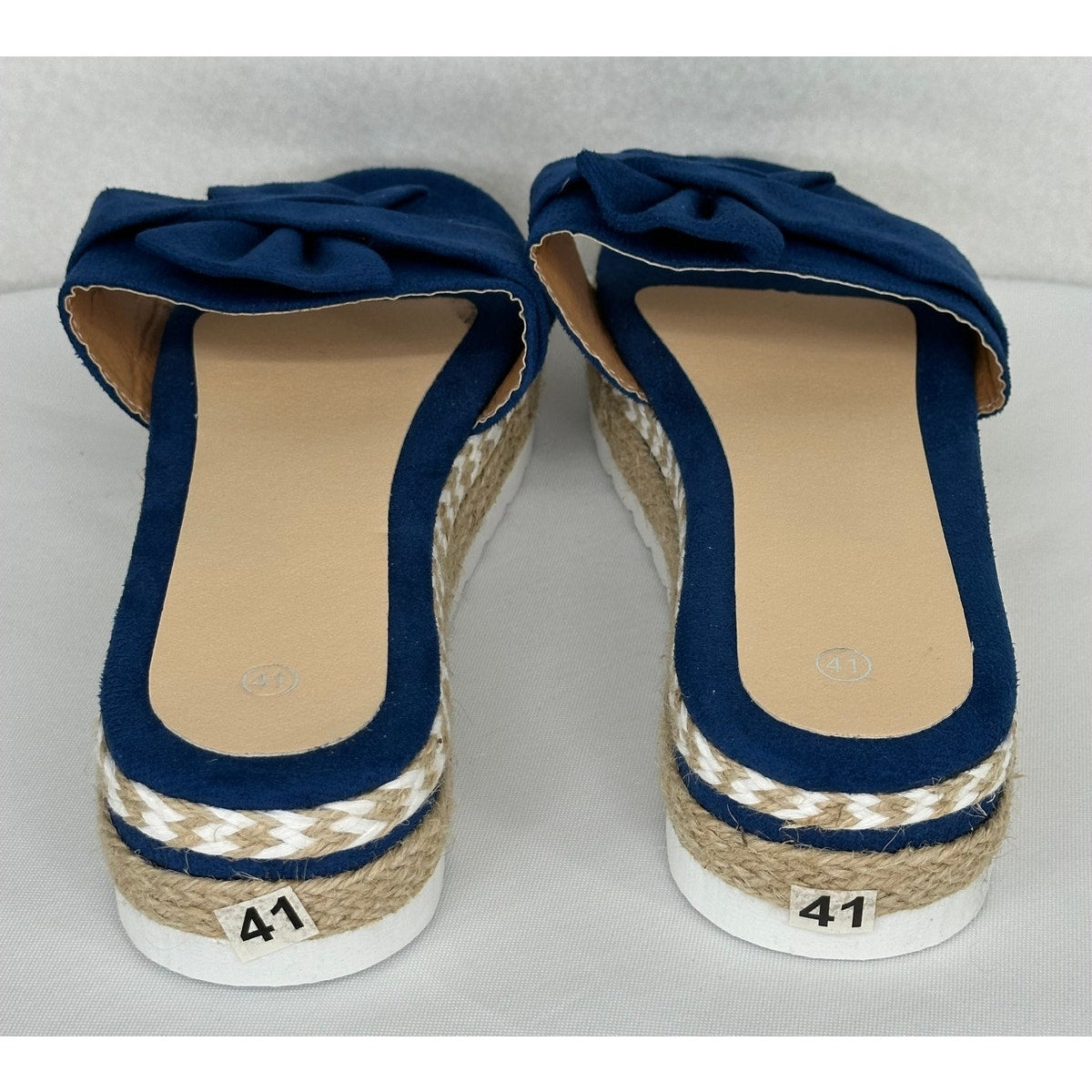 Blue Espadrille Slide Sandals NWOT Size 41 US Size 9