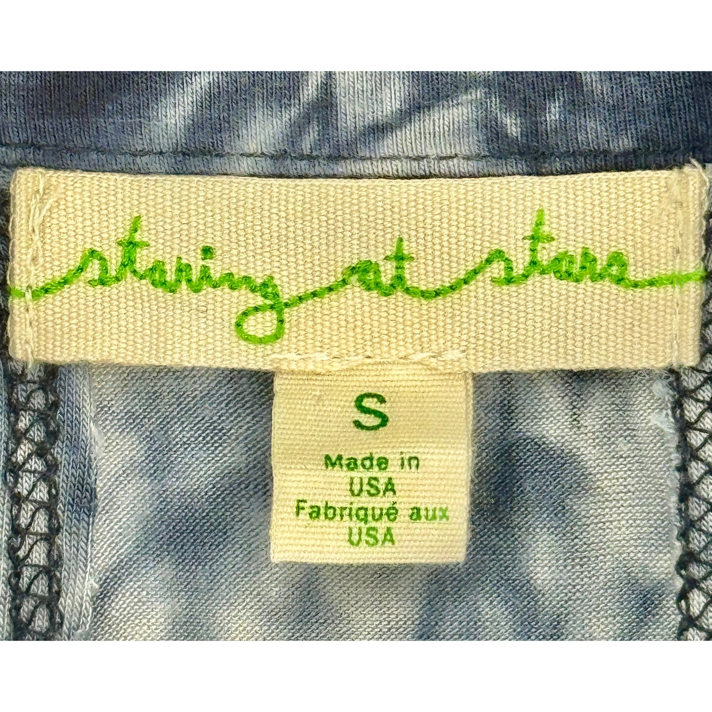 Staring At Stars Sleeveless Blue Tie-Dye Sheer Panel Button Top S