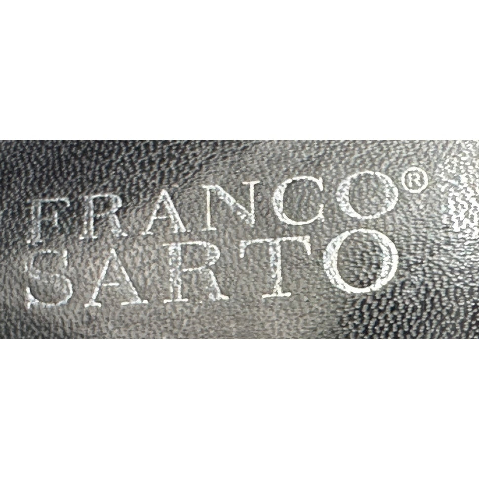 Franco Sarto Black Leather Mary Jane T Strap Round Toe Chunky Block Heels 7M