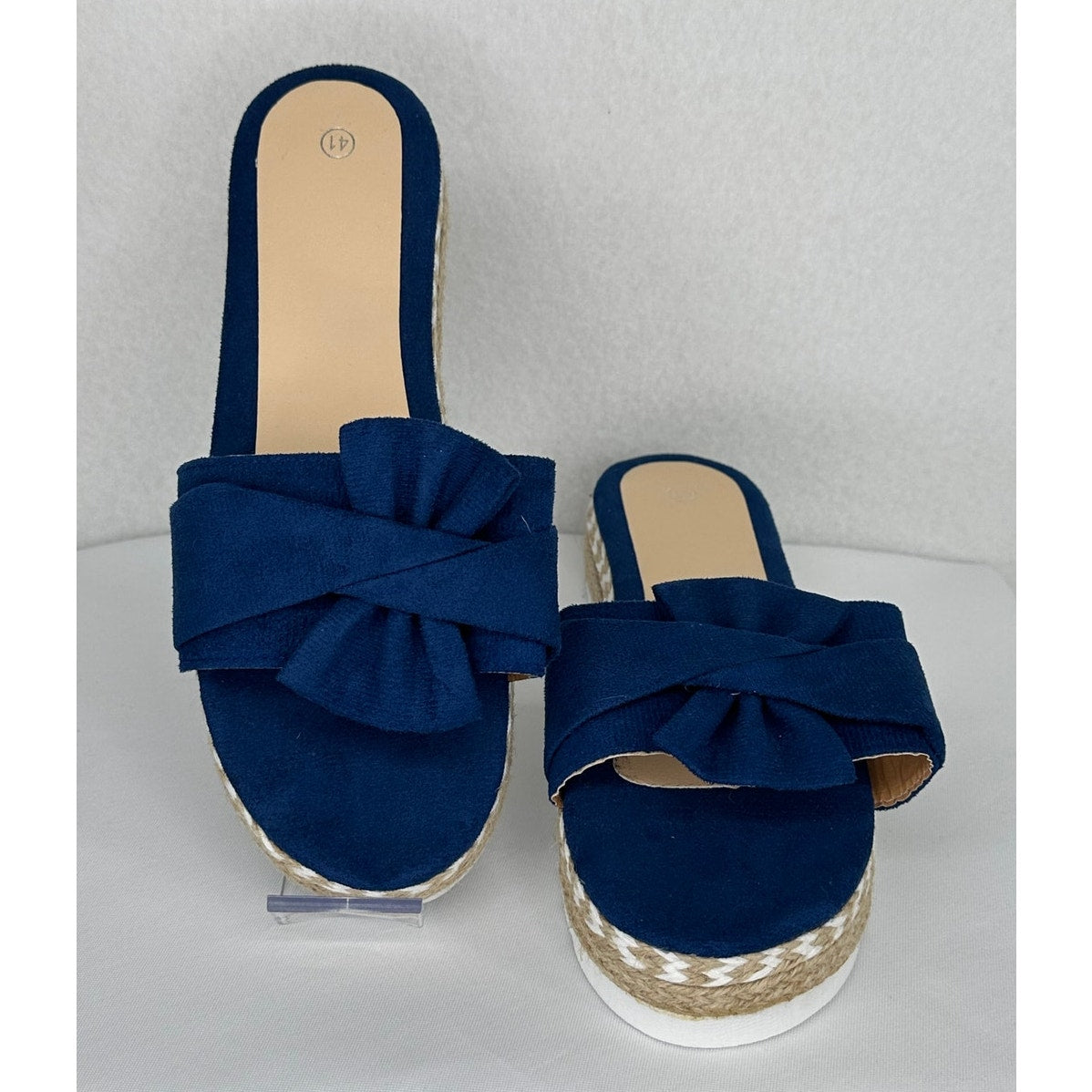 Blue Espadrille Slide Sandals NWOT Size 41 US Size 9