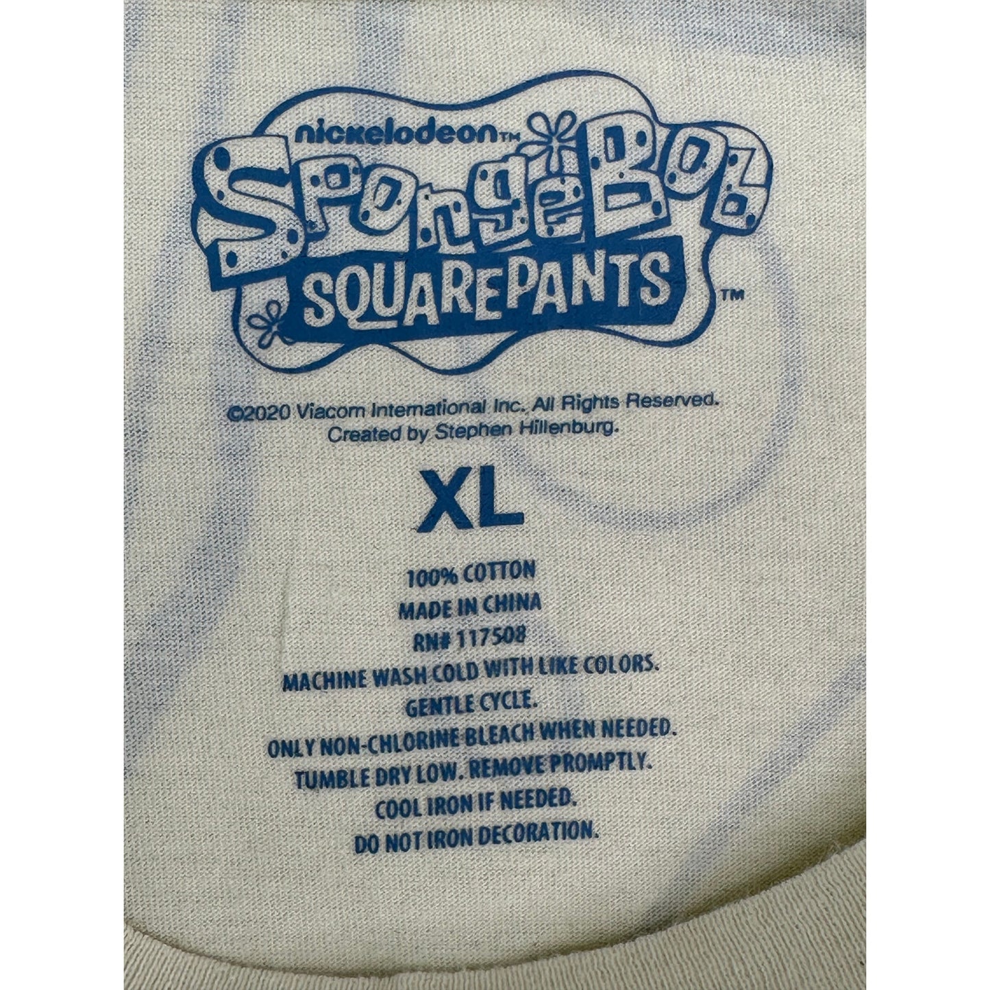 Nickelodeon Sponge Bob Square Pants Yellow Teal Ombre Crop T Shirt XL