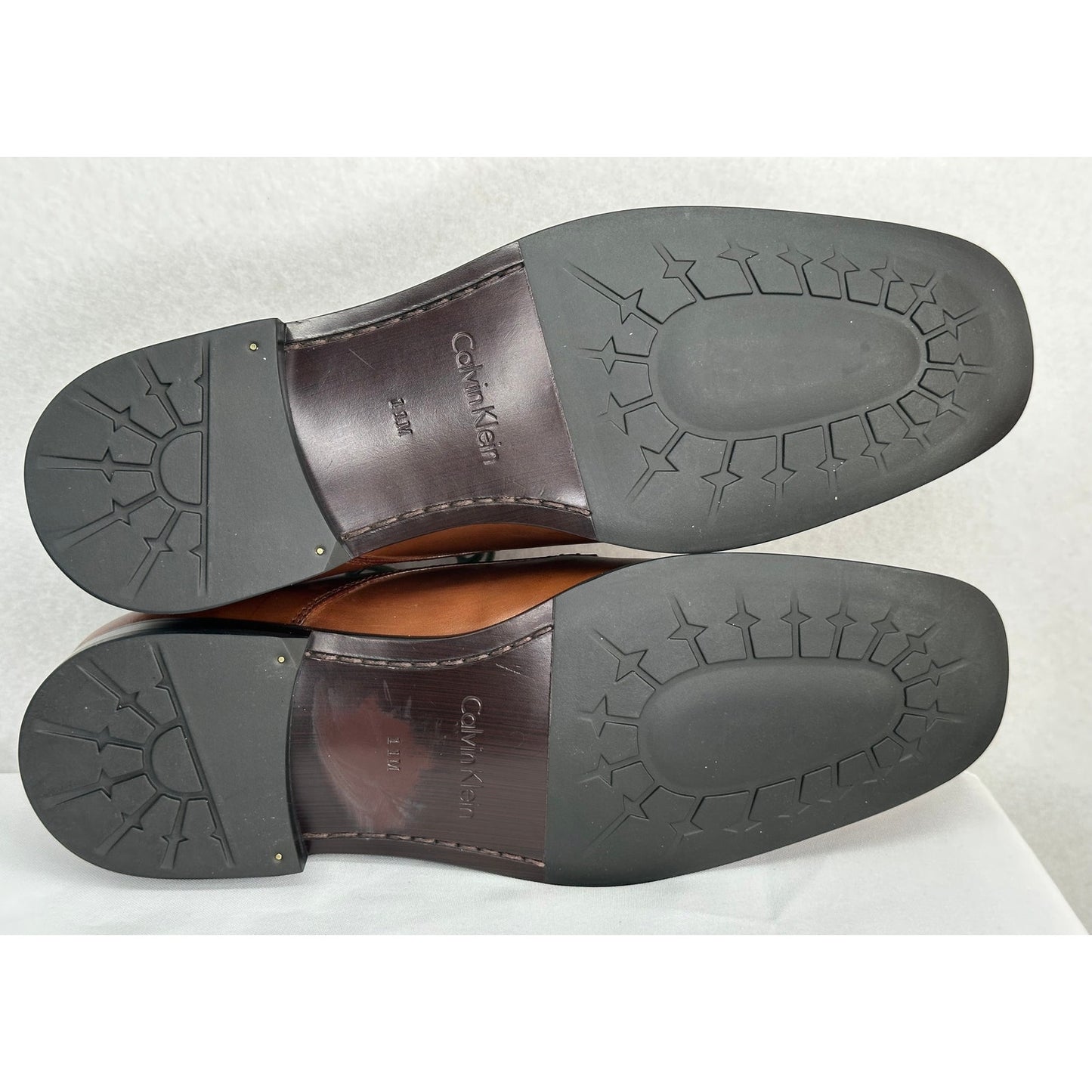 Calvin Klein Horatio Derby Brown Leather Lace Up Dress Shoes 11M