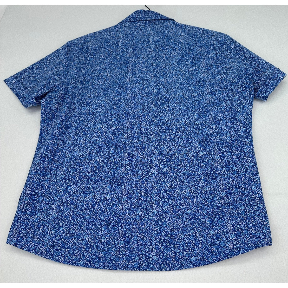 Apt 9 Blue Print Short Sleeve Button Down Shirt Standard Fit M