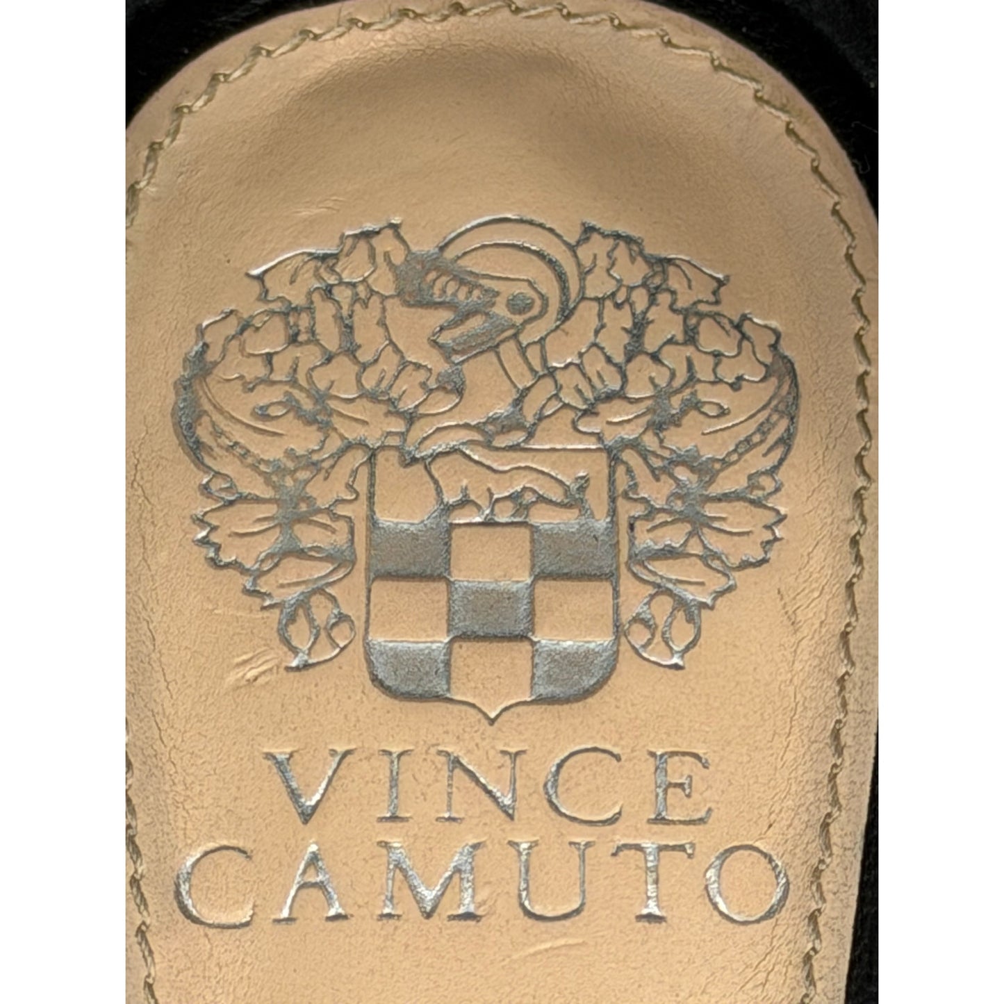 Vince Camuto Corlina Black Leather Ankle Strap Open Toe Heel Sandals 8M