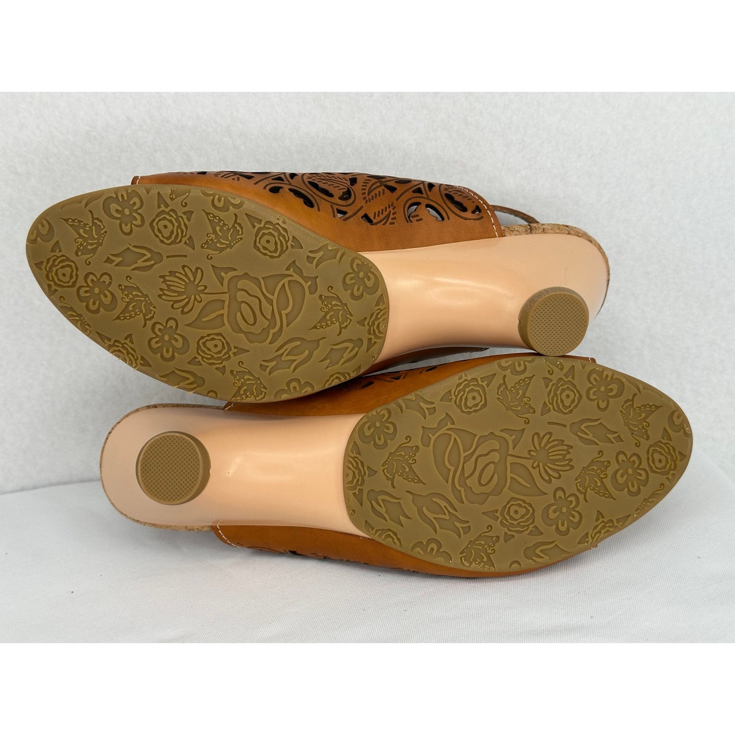 Brown Leather Cut Out Wedge Sandals 40 (9)