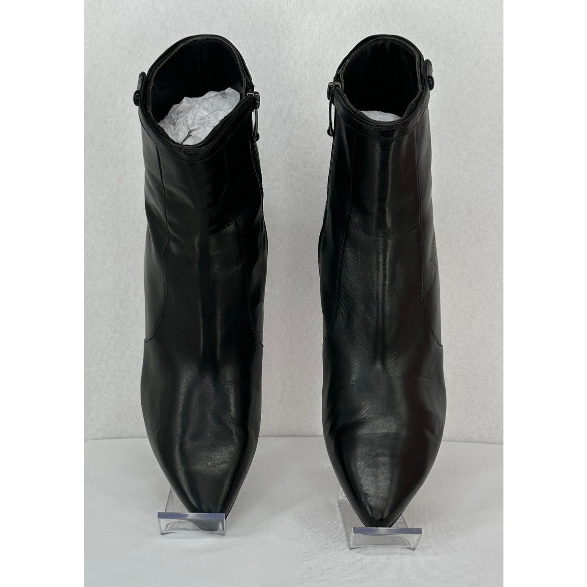 Via Spiga Madeline Black Italian Leather Pointed Toe Ankle Boots 3" Heel 10M
