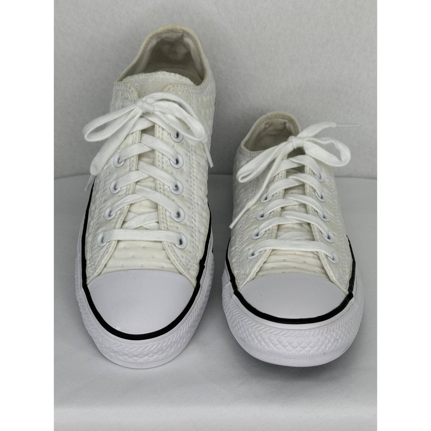 Converse Ctas Neoprene O White Black Low Top Quilted Sneakers 9