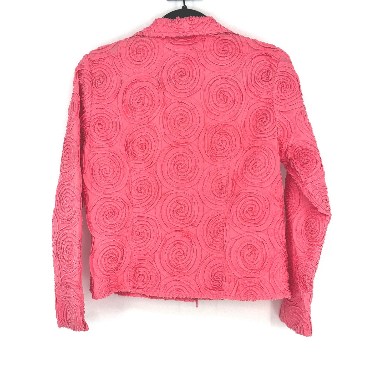 D & Y Pink Spiral Flower Swirls Zip-Up Jacket / Blazer