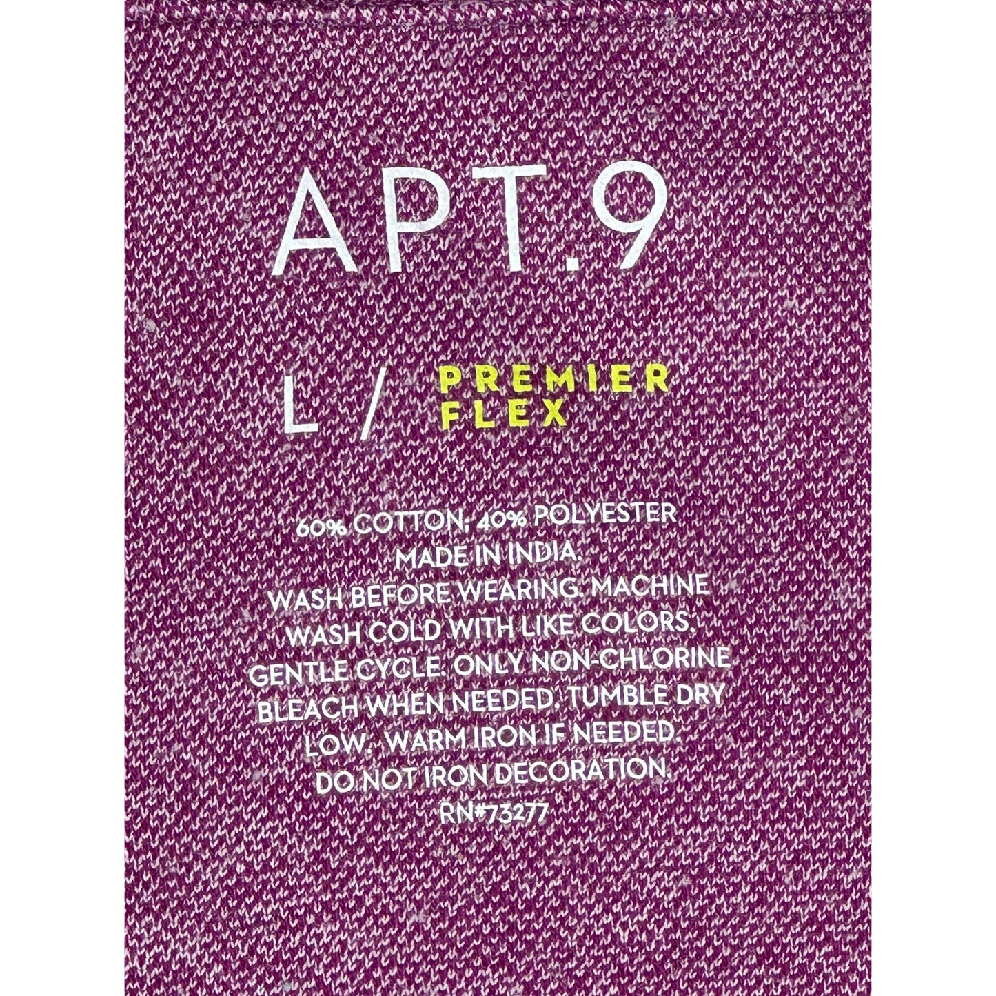 Apt 9 Premier Flex Raspberry Button Polo Short Sleeve Shirt L