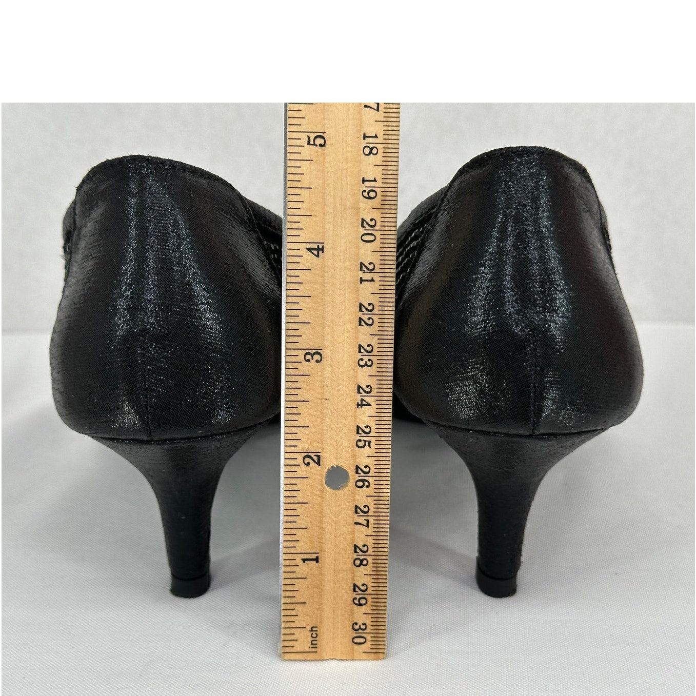 Anne Klein iflex Akfadira Black Pointed Toe Kitten Rhinestone Dress Heels 8.5