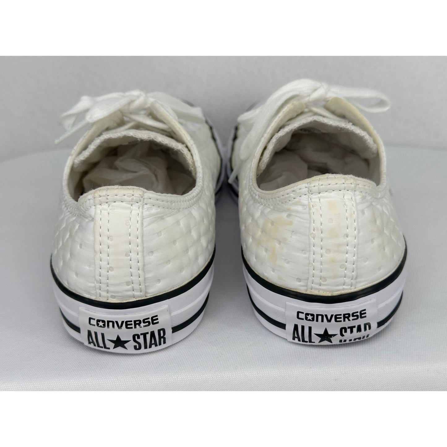 Converse Ctas Neoprene O White Black Low Top Quilted Sneakers 9