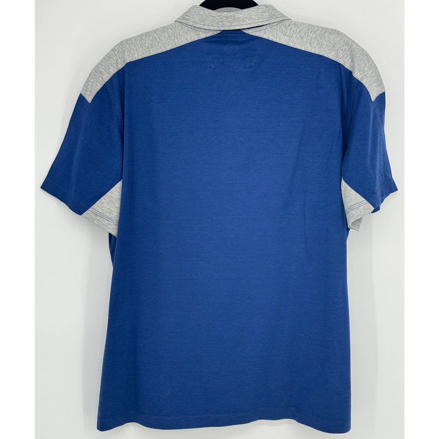 Bugatchi Blue Gray Half Zip Knit Polo Shirt Size L