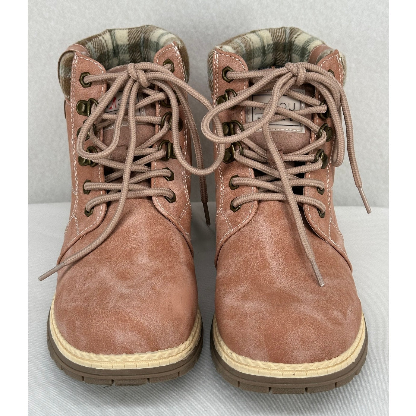 Anjou Femme Pink Casual Winter Hiking Outdoor Chunky Lug Boots 8.5