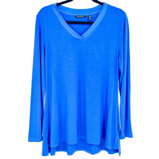 H by Halston Essentials V-Neck Long- Sleeve Tunic A347340, Indigo M