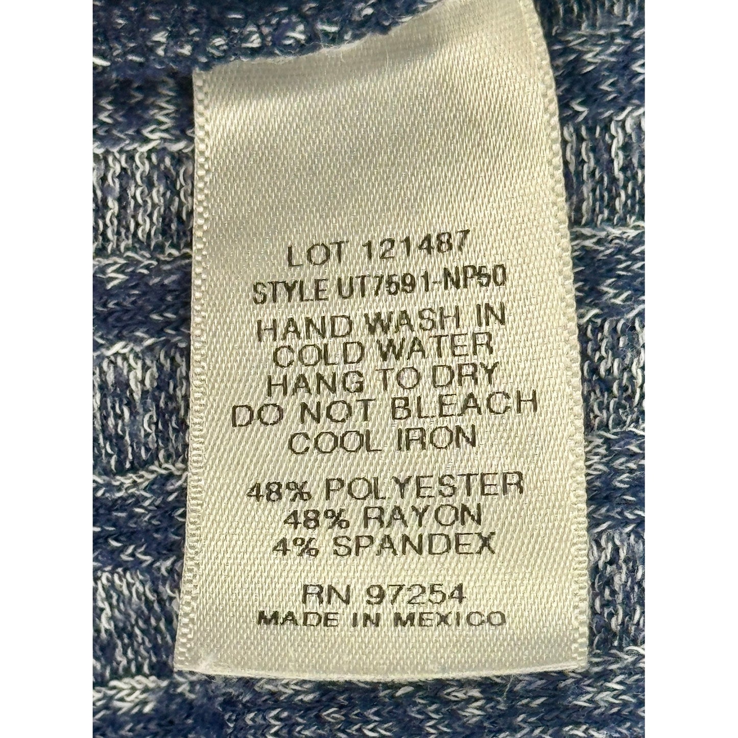 One Love Clothing Blue Stripe Tunic Top Bi-Level Casual Loungewear M