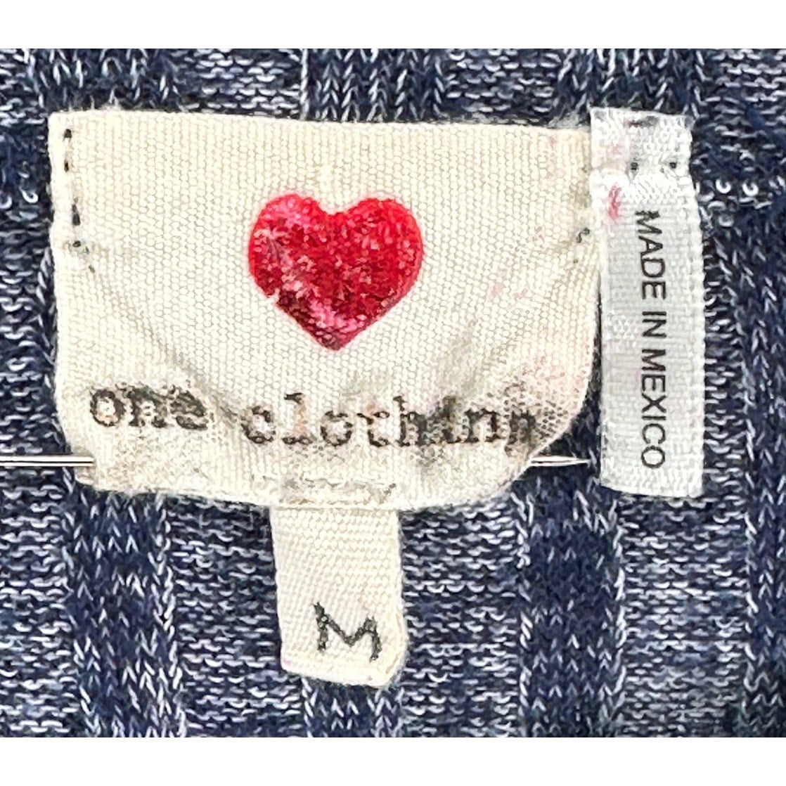 One Love Clothing Blue Stripe Tunic Top Bi-Level Casual Loungewear M