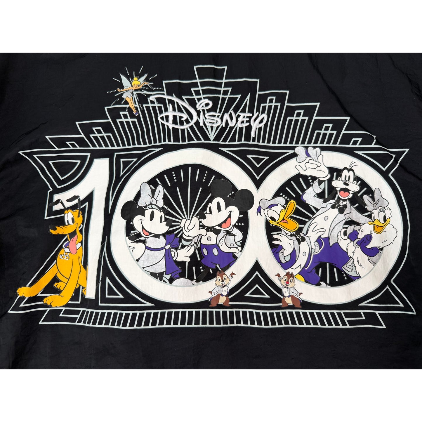 Disney 100 Year Windbreaker Jacket Mickey & Friends Full Zip Lined Adult L