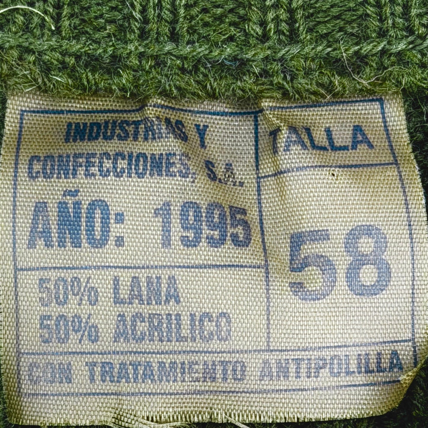 Industrias Y Confecciones Vintage 1995 Military Green Wool Grunge Sweater