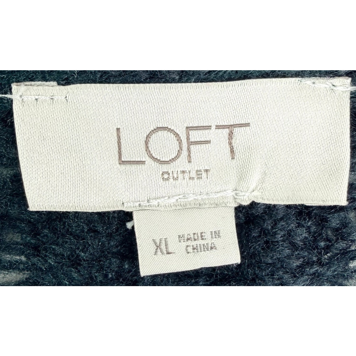 Loft Outlet Classic Cable Knit Navy Blue Cardigan XL