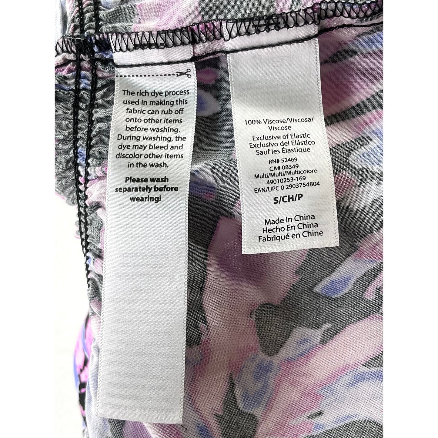 Sofia Jeans Black Pink Purple Print Smocked Waist Peplum Sleeveless Top S