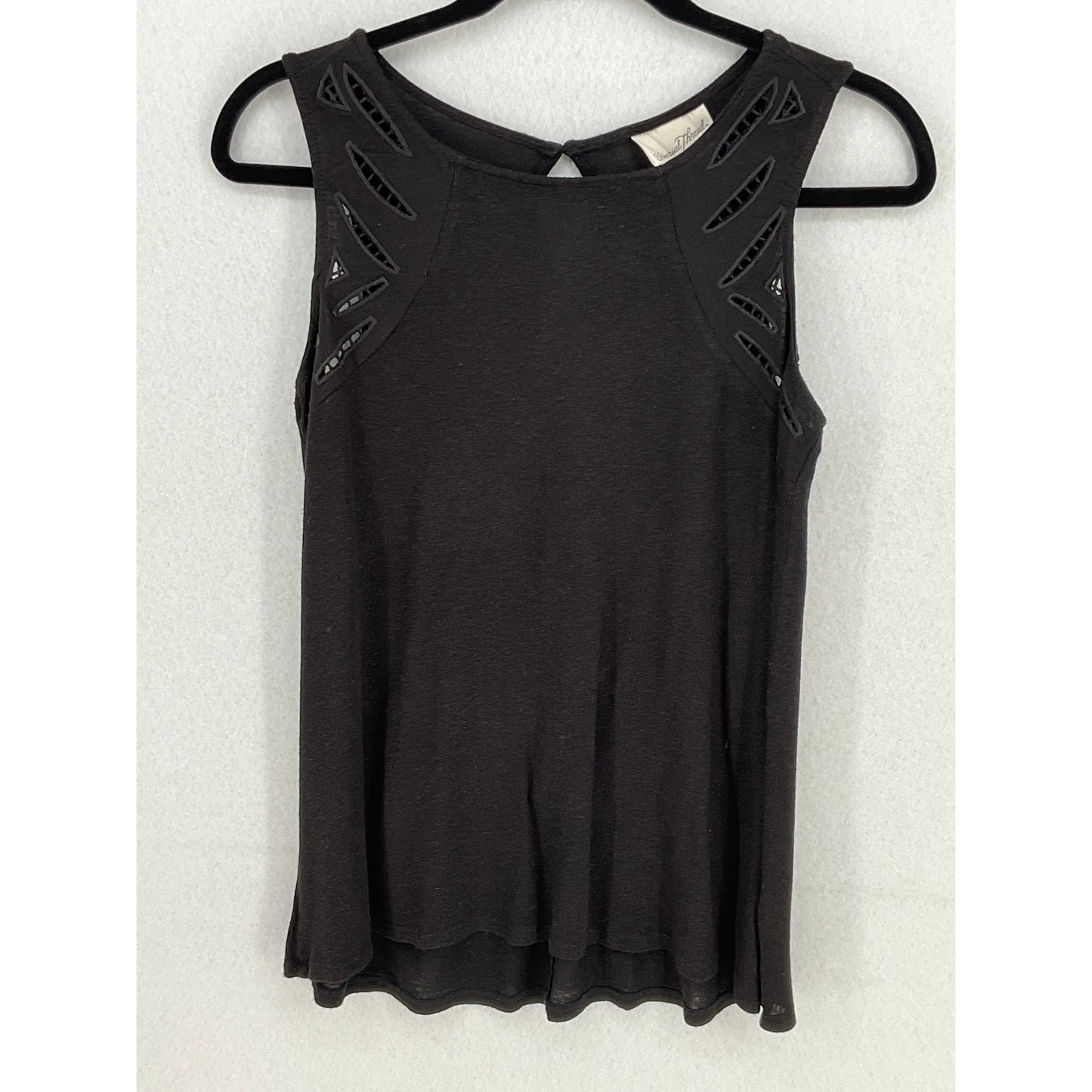 Universal Threads Black Tank w/ Side Cut Outs, back button closure, Women's S