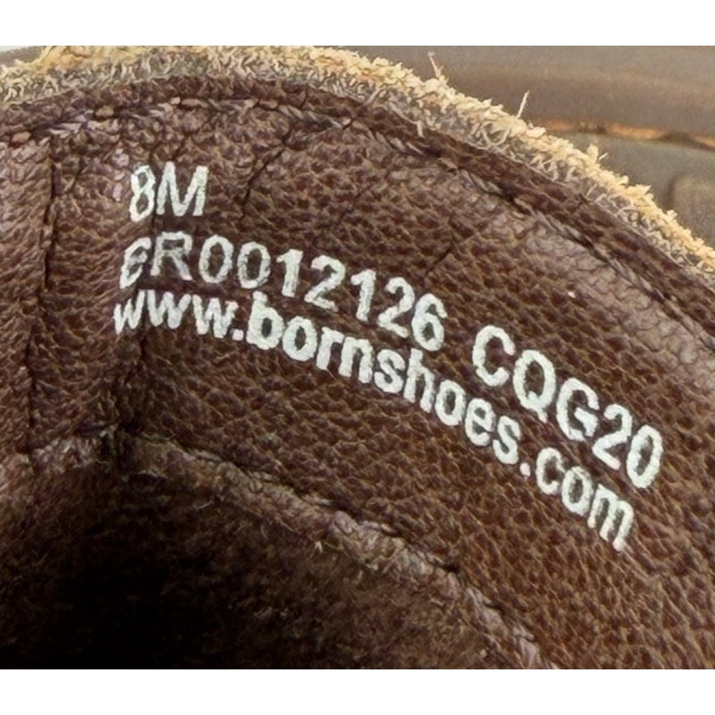 Born Laney Rust Tobacco Distressed Suede Leather Chelsea Ankle Boots 8M