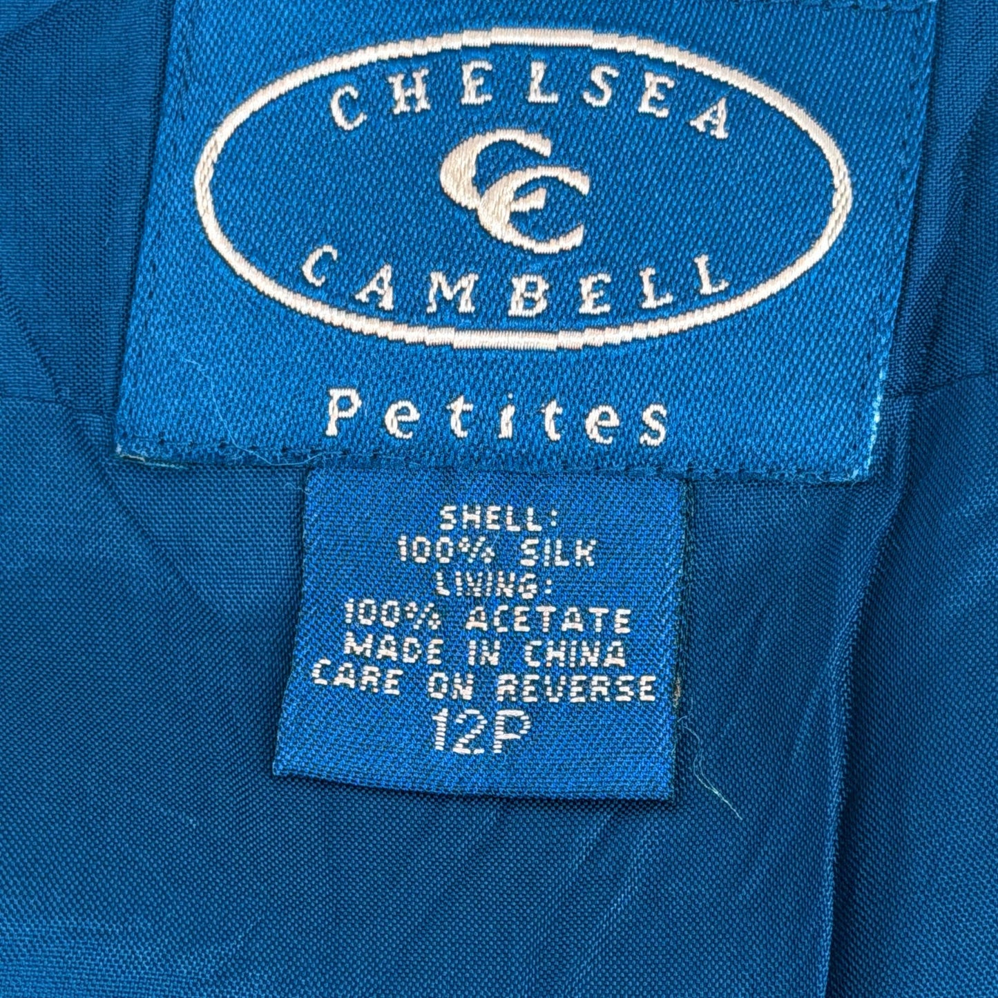 Chelsea Cambell Petites 100% Silk Wrap Skirt  Golf Design Button Closure 12P