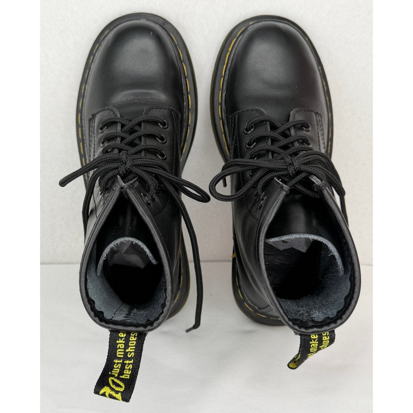 Kararoa Womens Black Lace Up Combat Leather Upper Rubber Sole Boots 6.5