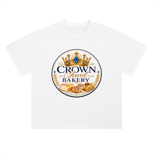 Crown Jewel Bakery (No Background )Heavyweight Drop Shoulder Cotton T-Shirt