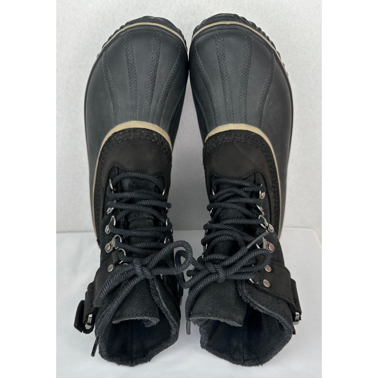 Sorel Winter Fancy Lace II Black Waterproof Boots NL2125-010 Size 8