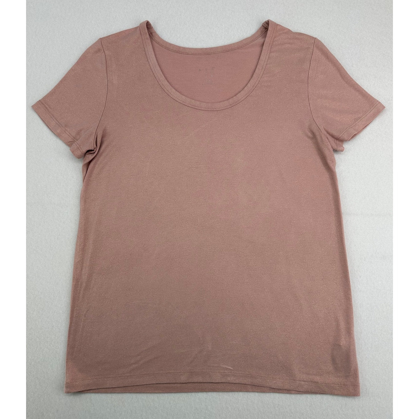 A New Day Pink Sparkle Round Neck Short Sleeve Casual T Shirt M